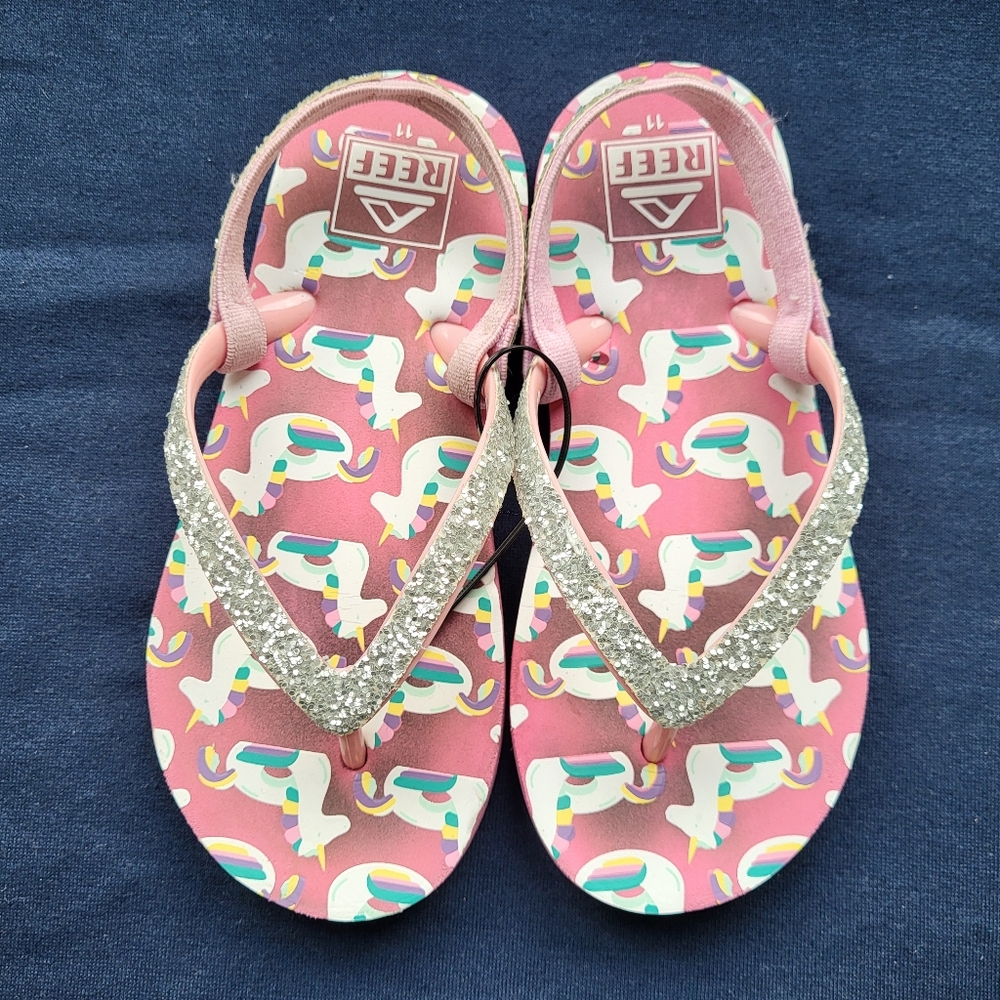 Reef Lil Stargazer Prints Pink Unicorn Sandals